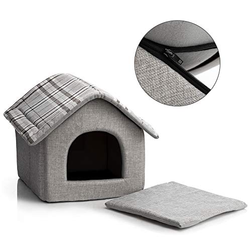 Hollypet Cozy Pet Bed House Warm Cave Sleeping Bed Puppy Nest for...