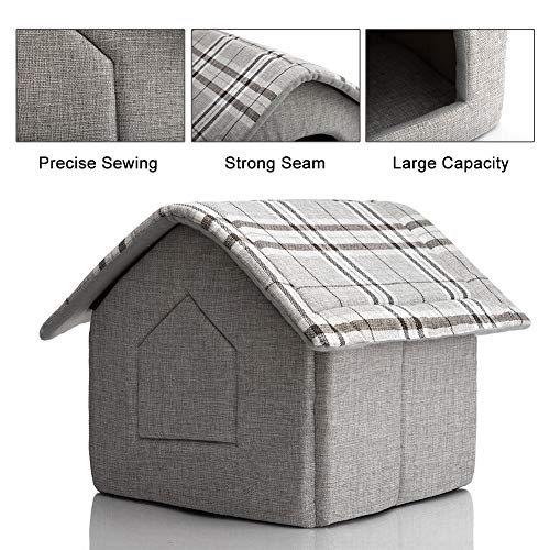 Hollypet Cozy Pet Bed House Warm Cave Sleeping Bed Puppy Nest for...