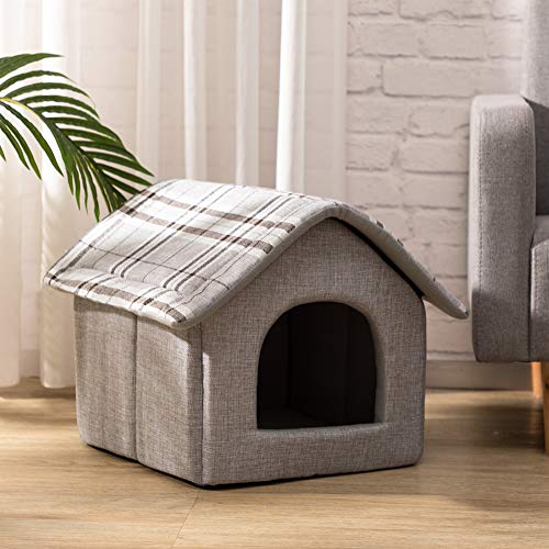 Hollypet Cozy Pet Bed House Warm Cave Sleeping Bed Puppy Nest for...