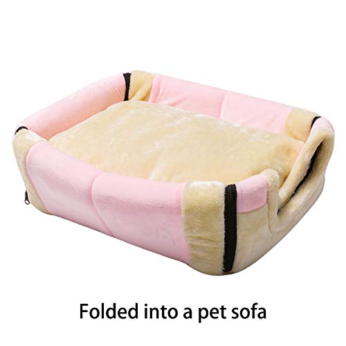 Hollypet Crystal Velvet Self-Warming 2 in 1 Foldable Cave House S...