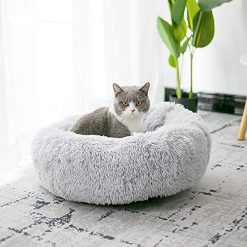 Hollypet Self-Warming Donut Pet Bed Luxury Cozy Nest Sleeping Bed...