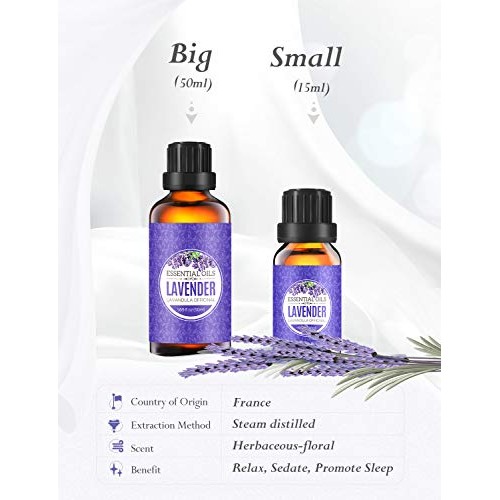 Homasy Lavender Essential Oil, 50ml 100% Pure Essential Oils, Und...