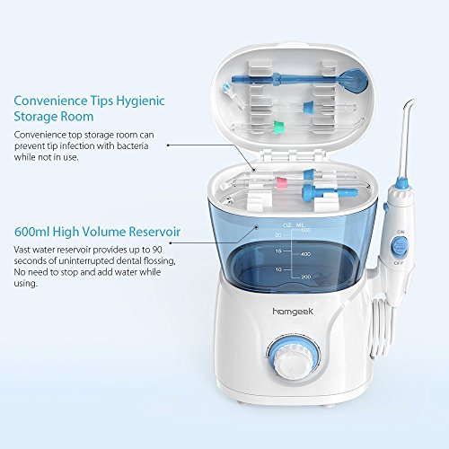 Homgeek Upgrade Water Flosser,Oral Irrigator,Water Pick,Dental Wa...