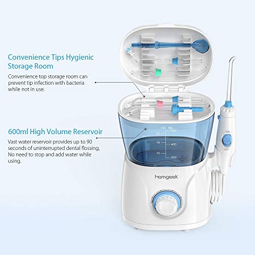 Homgeek Upgrade Water Flosser,Oral Irrigator,Water Pick,Dental Wa...