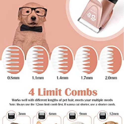 Hommie Pet Grooming Clipper, 2 in 1 Dog Grooming Clippers Wireles...