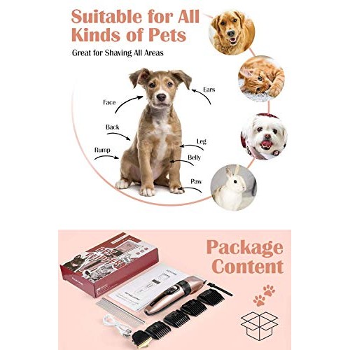 Hommie Pet Grooming Clipper, 2 in 1 Dog Grooming Clippers Wireles...