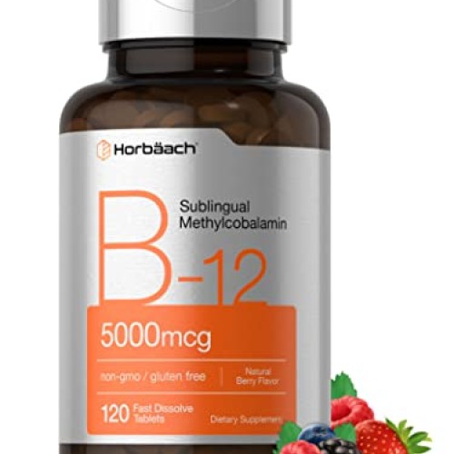 B12 Sublingual Methylcobalamin | 5000mcg | 120 Fast Dissolve Tabl...