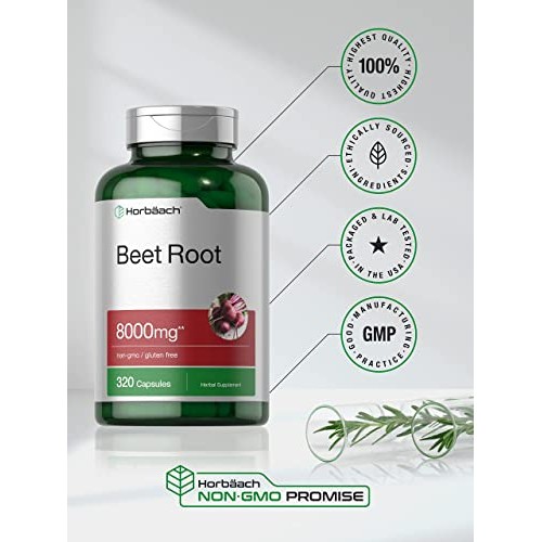 Beet Root Powder Capsules 8000mg | 320 Count | Non-GMO and Gluten...