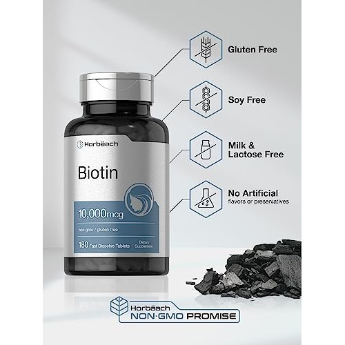 Biotin 10000mcg | 180 Fast Dissolve Tablets | Beauty Formula | Ve...