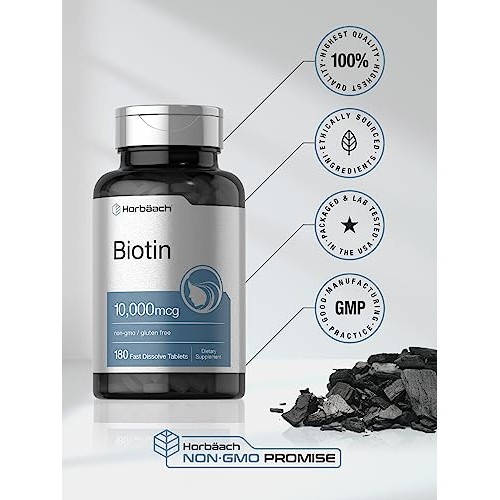 Biotin 10000mcg | 180 Fast Dissolve Tablets | Beauty Formula | Ve...