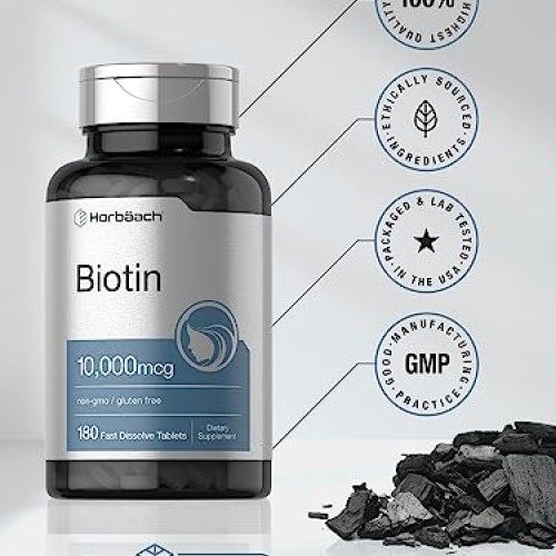 Biotin 10000mcg | 180 Fast Dissolve Tablets | Beauty Formula | Ve...