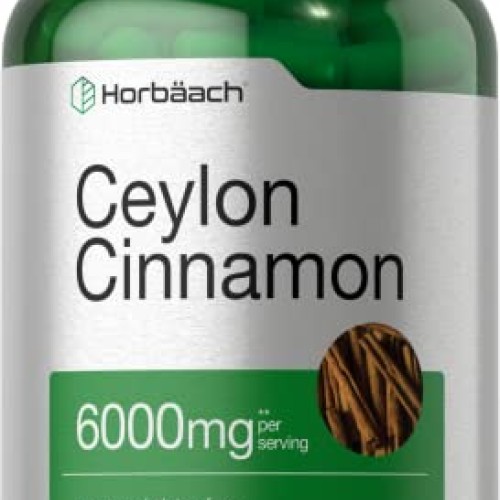 Ceylon Cinnamon Capsules | 6000 mg | 150 Count | Non-GMO & Gluten...