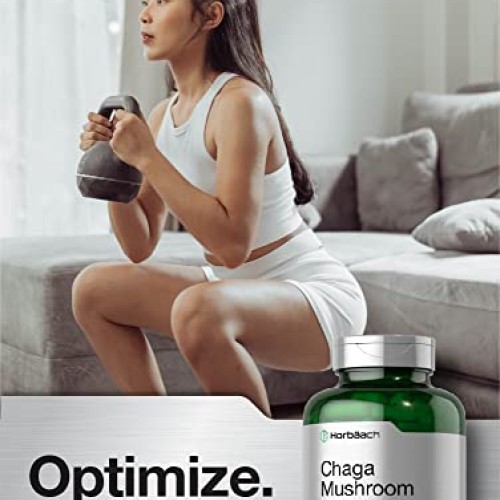 Chaga Mushroom Capsules | 180 Count | Non-GMO & Gluten Free Suppl...