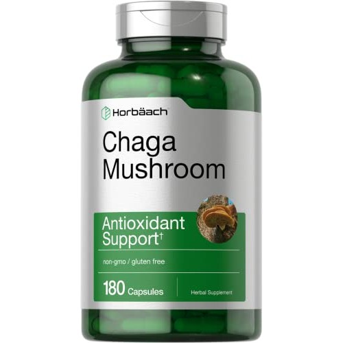 Chaga Mushroom Capsules | 180 Count | Non-GMO & Gluten Free Suppl...