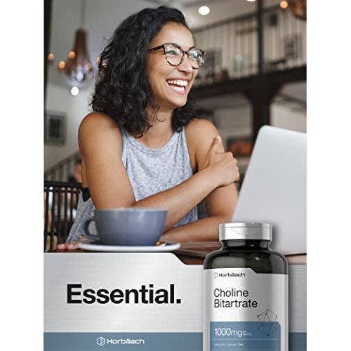 Choline Bitartrate | 1000mg | 250 Capsules | High Potency | Non-G...