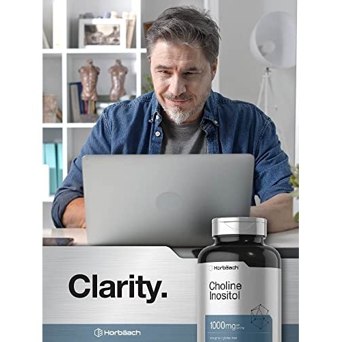 Choline Inositol 1000mg Supplement | 200 Capsules | Non-GMO, Glut...