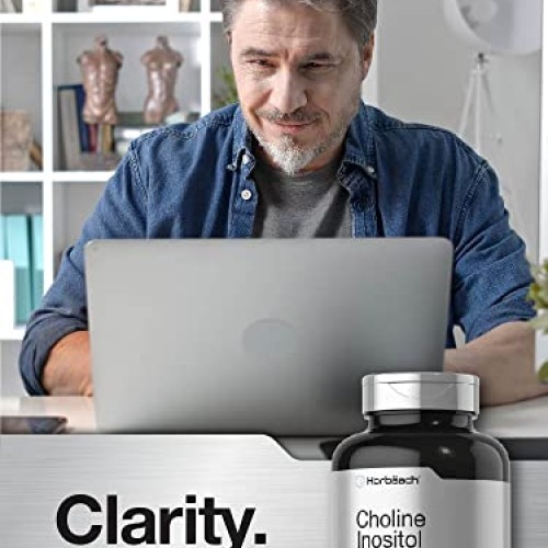 Choline Inositol 1000mg Supplement | 200 Capsules | Non-GMO, Glut...