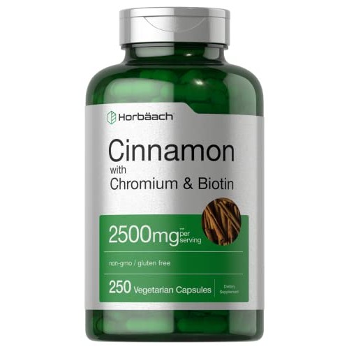 Cinnamon Capsules 2500mg | 250 Count | with Chromium & Biotin | V...