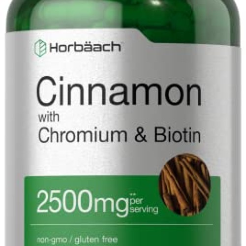 Cinnamon Capsules 2500mg | 250 Count | with Chromium & Biotin | V...