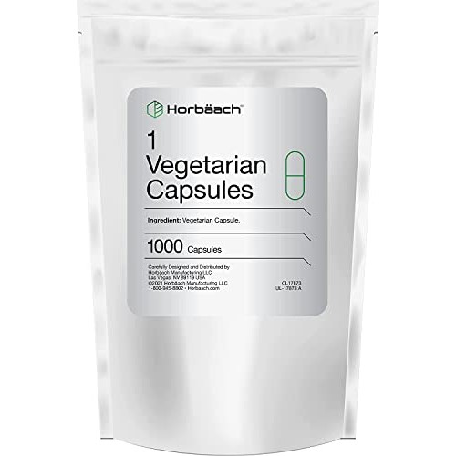 Empty Vegetarian Capsules Size 1 | 1000 Count | Clear Vegetable C...