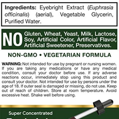 Eyebright Herb Tincture | 2 fl oz | Alcohol Free | Super Concentr...