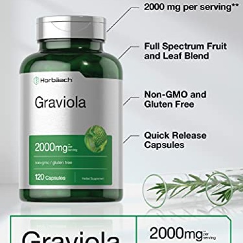 Graviola Extract 2000 mg 120 Capsules | Non-GMO, Gluten Free | So...