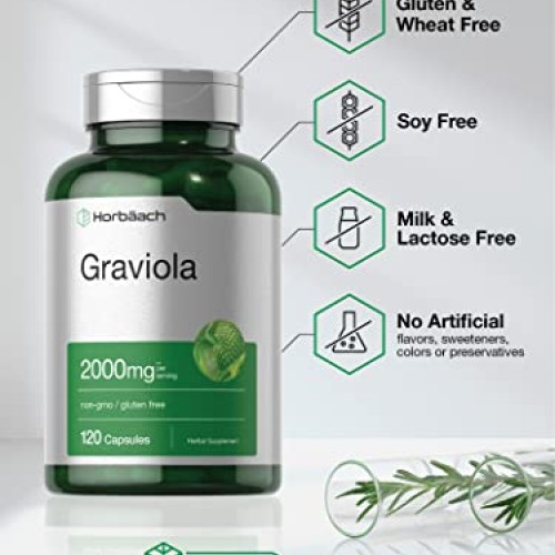 Graviola Extract 2000 mg 120 Capsules | Non-GMO, Gluten Free | So...