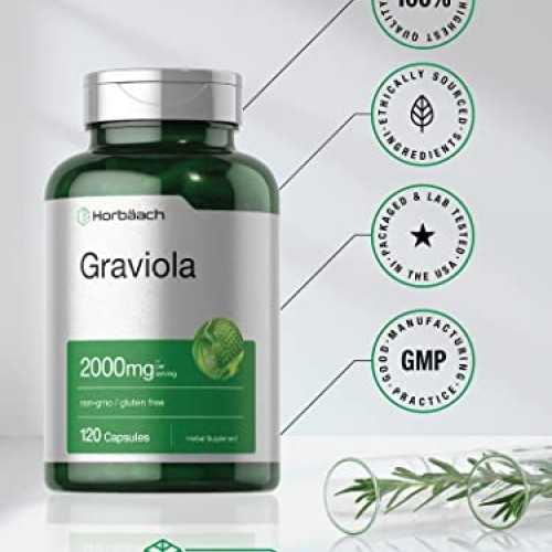 Graviola Extract 2000 mg 120 Capsules | Non-GMO, Gluten Free | So...