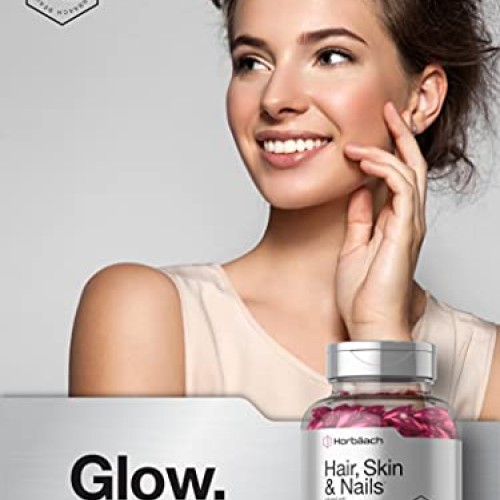 Hair Skin and Nails Vitamins | 300 Softgels | with Biotin and Col...