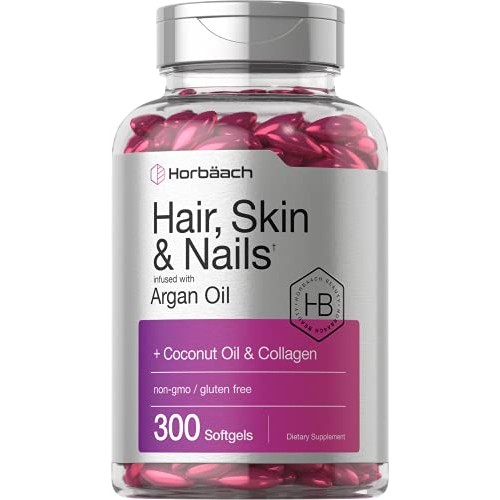 Hair Skin and Nails Vitamins | 300 Softgels | with Biotin and Col...