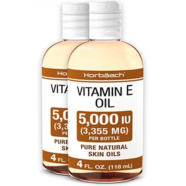 Natural Vitamin E Oil 5000 IU | 8 oz 2 x 4oz | For Skin, Hair &...