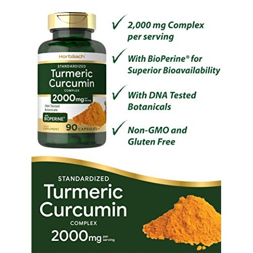 Turmeric Curcumin with Bioperine | 2000 mg 90 Capsules | Non-GMO,...