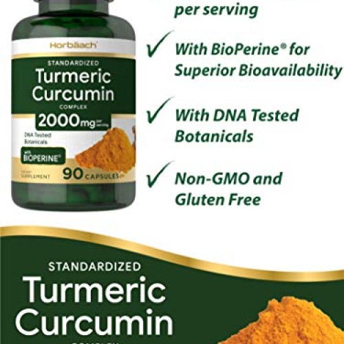 Turmeric Curcumin with Bioperine | 2000 mg 90 Capsules | Non-GMO,...