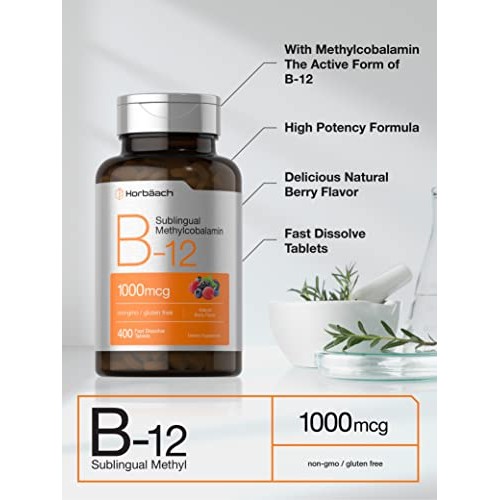 Vitamin B12 Sublingual 1000 mcg | 400 Fast Dissolve Tablets | Met...