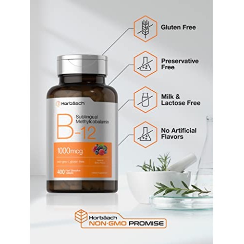 Vitamin B12 Sublingual 1000 mcg | 400 Fast Dissolve Tablets | Met...