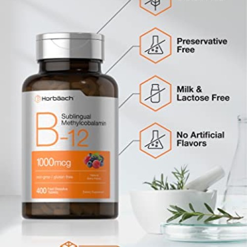 Vitamin B12 Sublingual 1000 mcg | 400 Fast Dissolve Tablets | Met...
