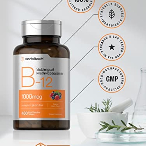 Vitamin B12 Sublingual 1000 mcg | 400 Fast Dissolve Tablets | Met...