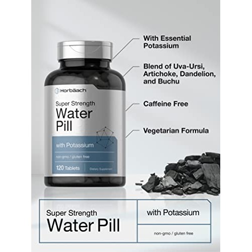 Water Pills | Super Strength | 120 Tablets | Vegetarian, Non-GMO ...