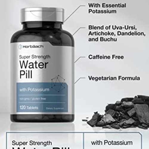 Water Pills | Super Strength | 120 Tablets | Vegetarian, Non-GMO ...
