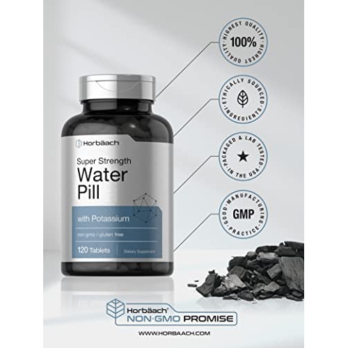 Water Pills | Super Strength | 120 Tablets | Vegetarian, Non-GMO ...