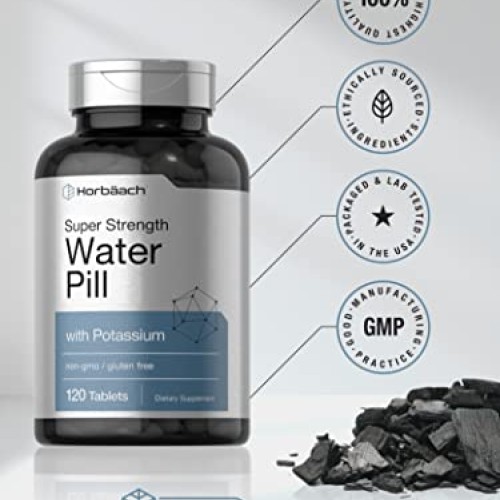 Water Pills | Super Strength | 120 Tablets | Vegetarian, Non-GMO ...