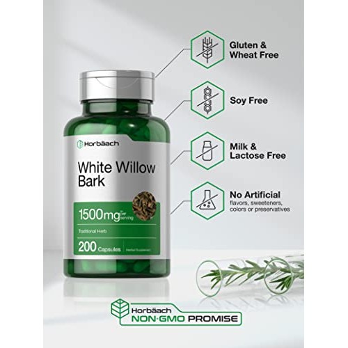 White Willow Bark Capsules | 1500mg | 200 Pills | Max Strength | ...