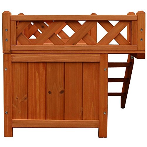 HOSKL Wood Cat House Outdoor - Pet Cat & Dog Wooden House Living ...