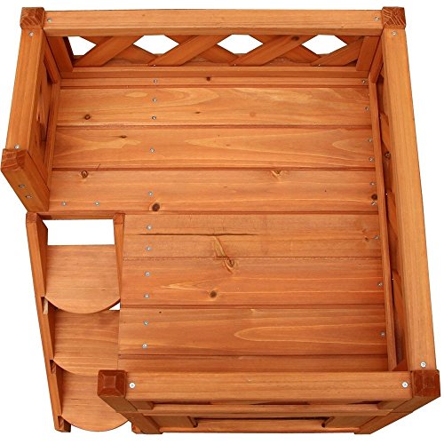 HOSKL Wood Cat House Outdoor - Pet Cat & Dog Wooden House Living ...