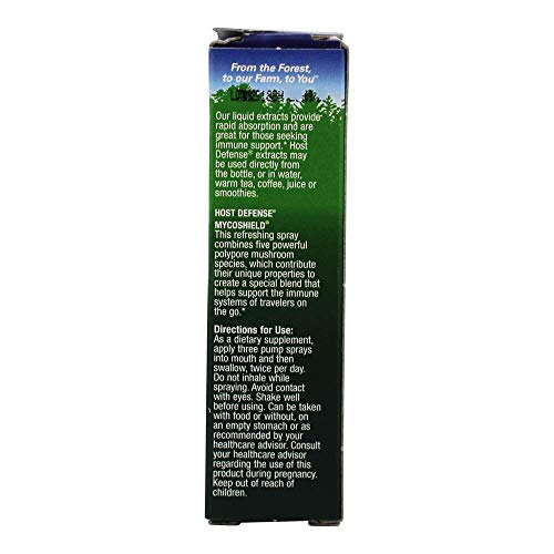 MycoShield Spray Peppermint Fungi Perfecti/Host Defense 0.5 fl oz...