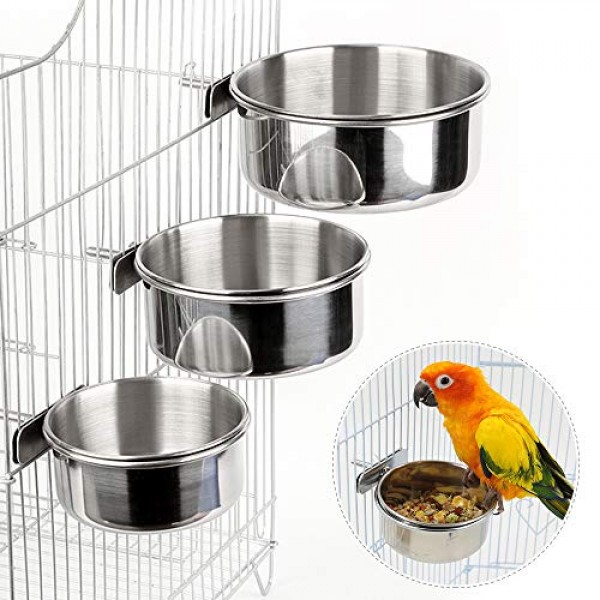3PCS Bird Feeder for Cage Parakeets Food Feeder with Clamp Holder...
