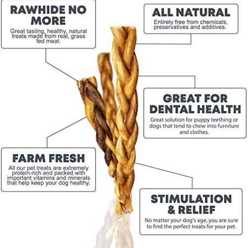 hotspot pets Braided Bully Sticks for Dogs - Premium All Natural ...