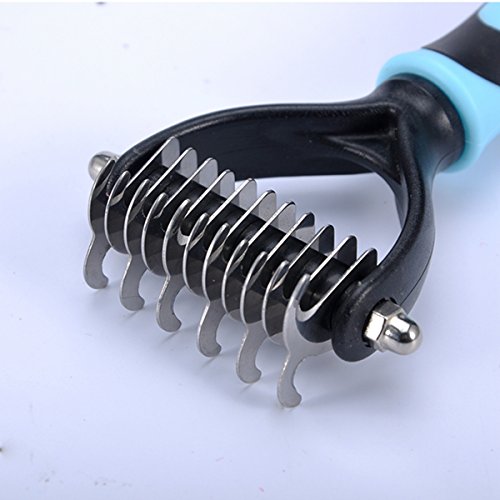 HOUSWEETY Pet Deshedding Tool and Grooming Brush for Dogs and Cats