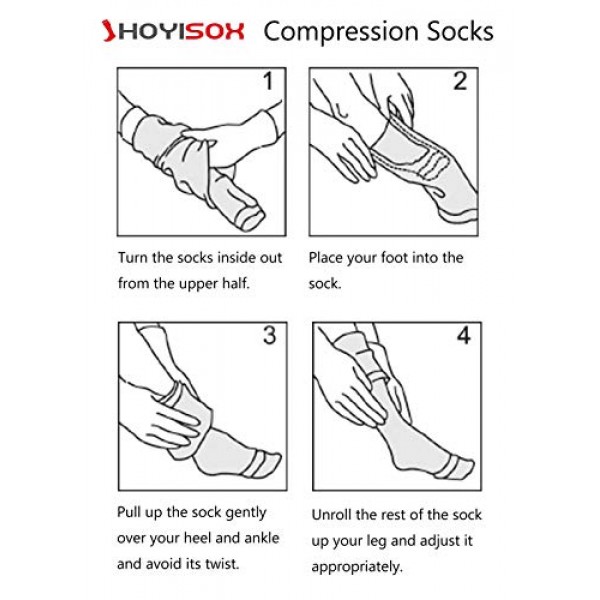 HOYISOX Plus Size Comfortable Compression Socks 20-30 mmHg for Men and Women
