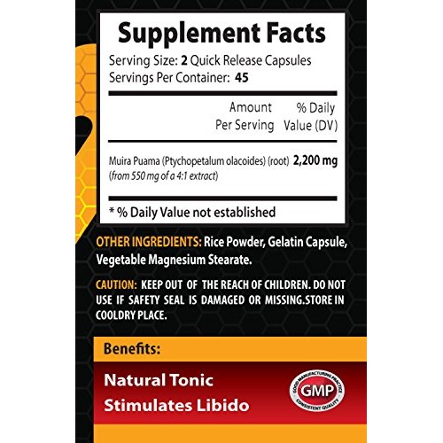 Sexual libido booster for men - MUIRA PUAMA EXTRACT - Potency woo...